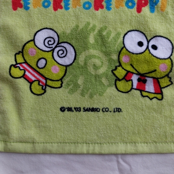Sanrio Vintage Kero Kero Keroppi Y2K Hand Towel Light Green - Picture 5 of 10